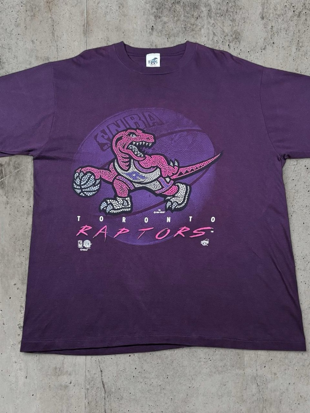 1994 Toronto Raptors Ravens Athletic Purple Single Stitch T-Shirt XL Made Canada